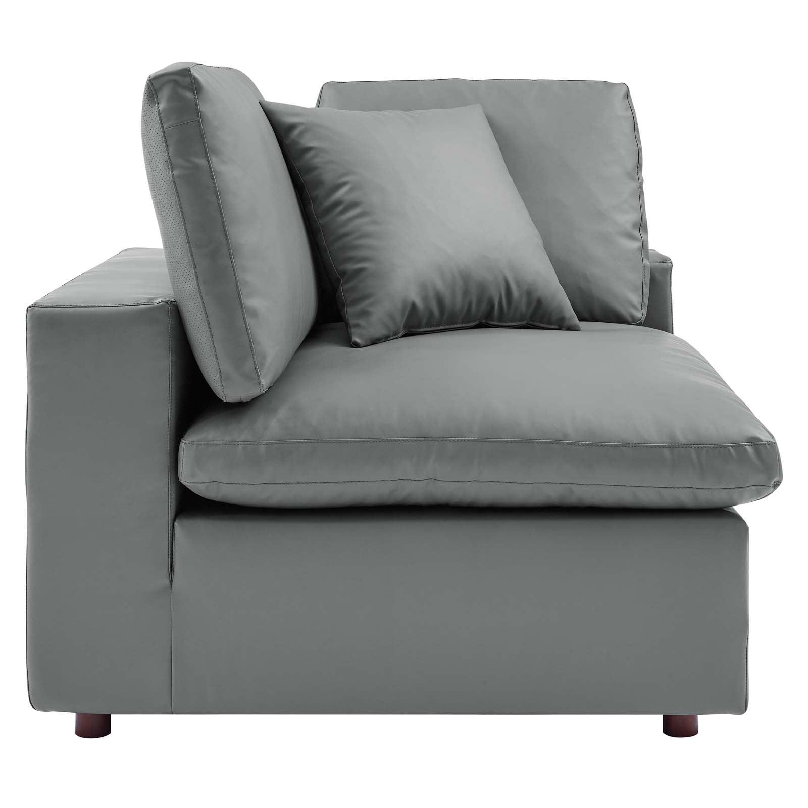 Commix Down Filled Overstuffed Vegan Leather 5-Piece Sectional Sofa, EEI-4919 FredCo