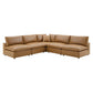 Commix Down Filled Overstuffed Vegan Leather 5-Piece Sectional Sofa, EEI-4919 FredCo