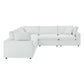 Commix Down Filled Overstuffed Vegan Leather 5-Piece Sectional Sofa, EEI-4920 FredCo