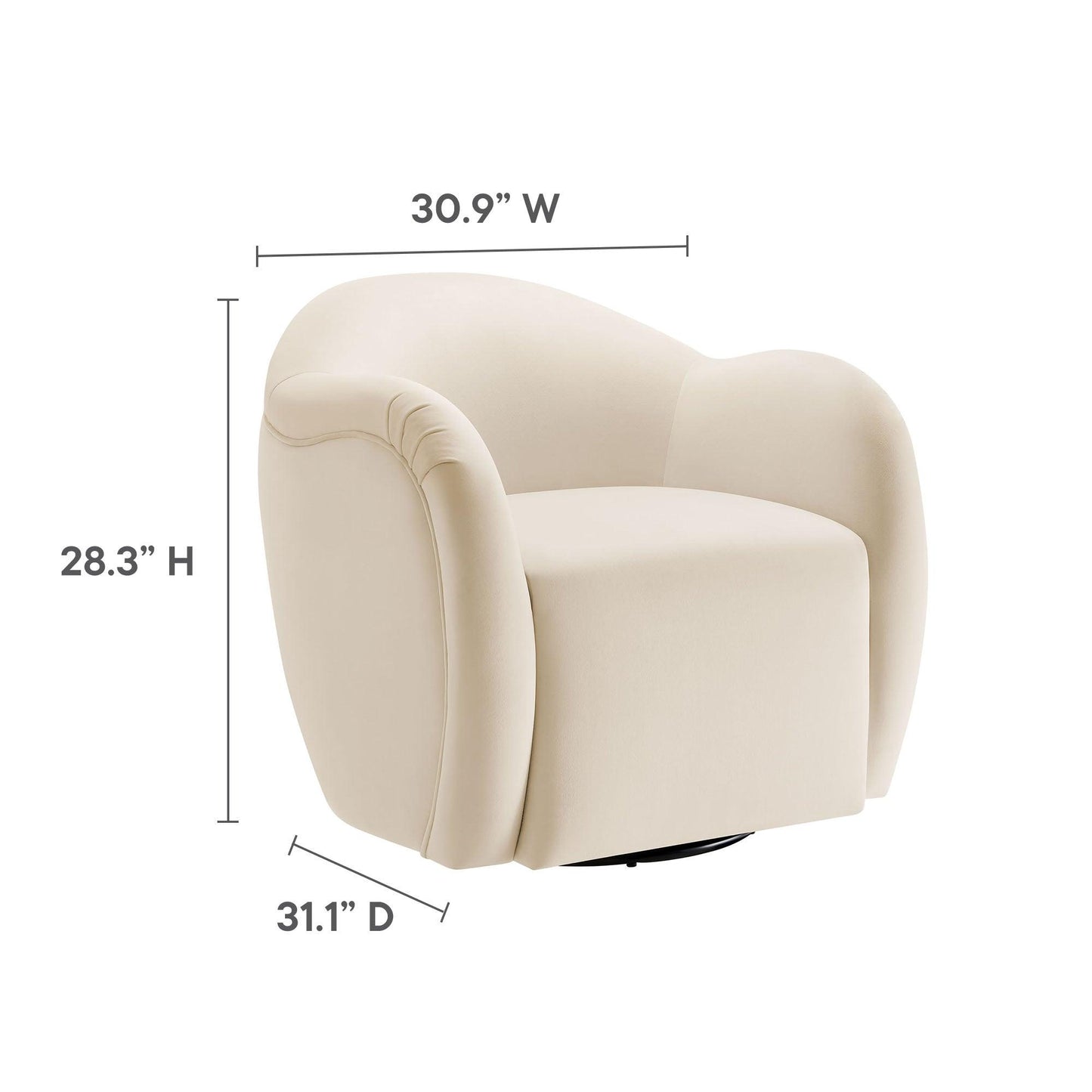 Compose Performance Velvet Swivel Armchair by Modway FredCo