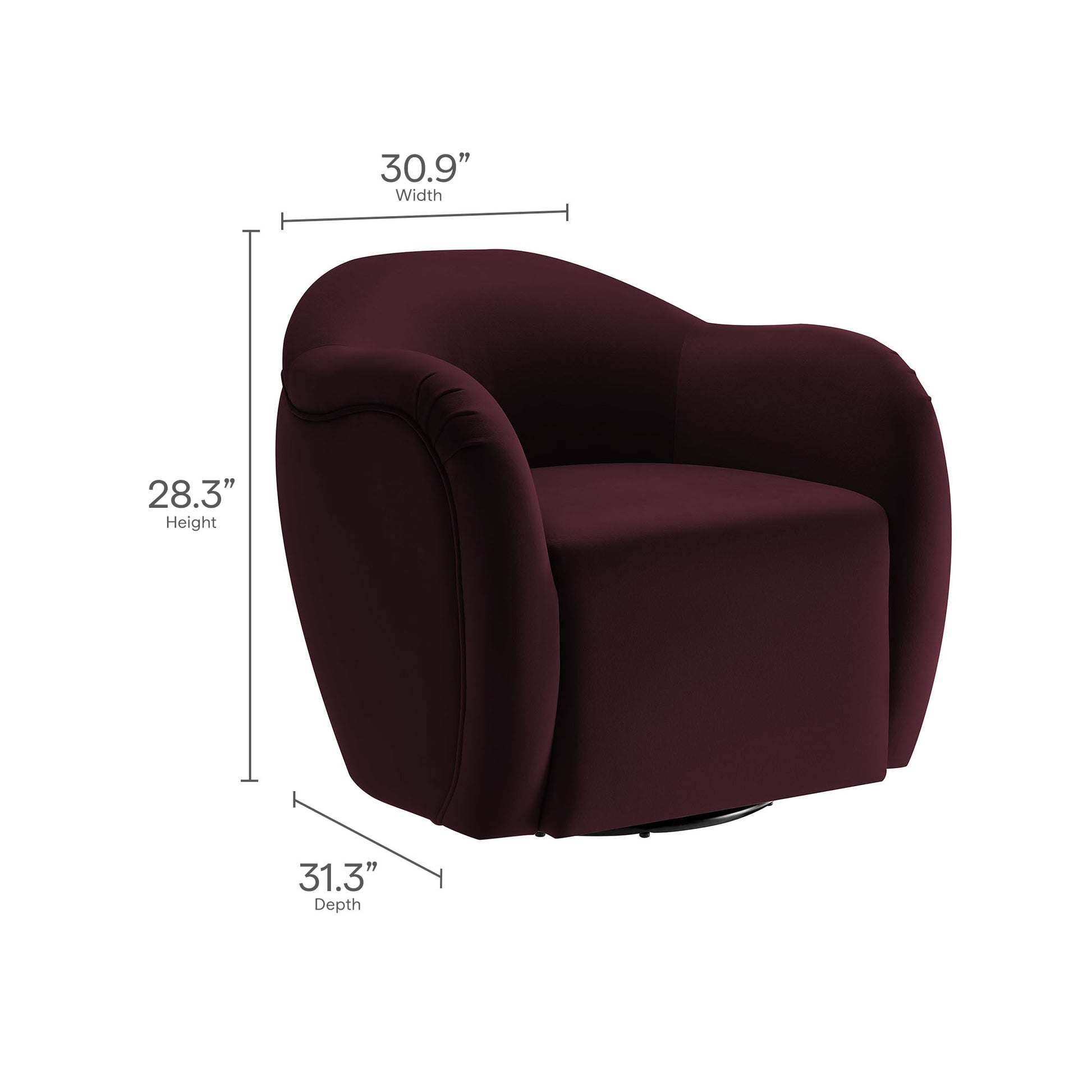 Compose Performance Velvet Swivel Armchair by Modway EEI-6959 FredCo