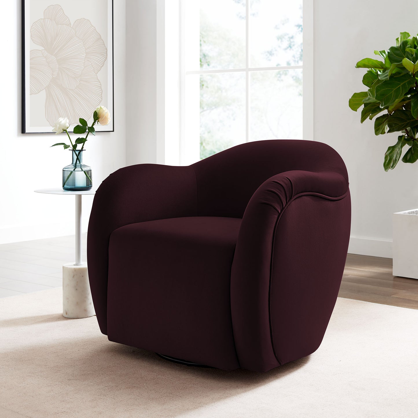 Compose Performance Velvet Swivel Armchair by Modway EEI-6959 FredCo