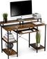 Computer Desk Storage Shelves, Keyboard Tray, Hutch Shelf Monitor Stand, 47 Inch Studying Writing Desk FredCo