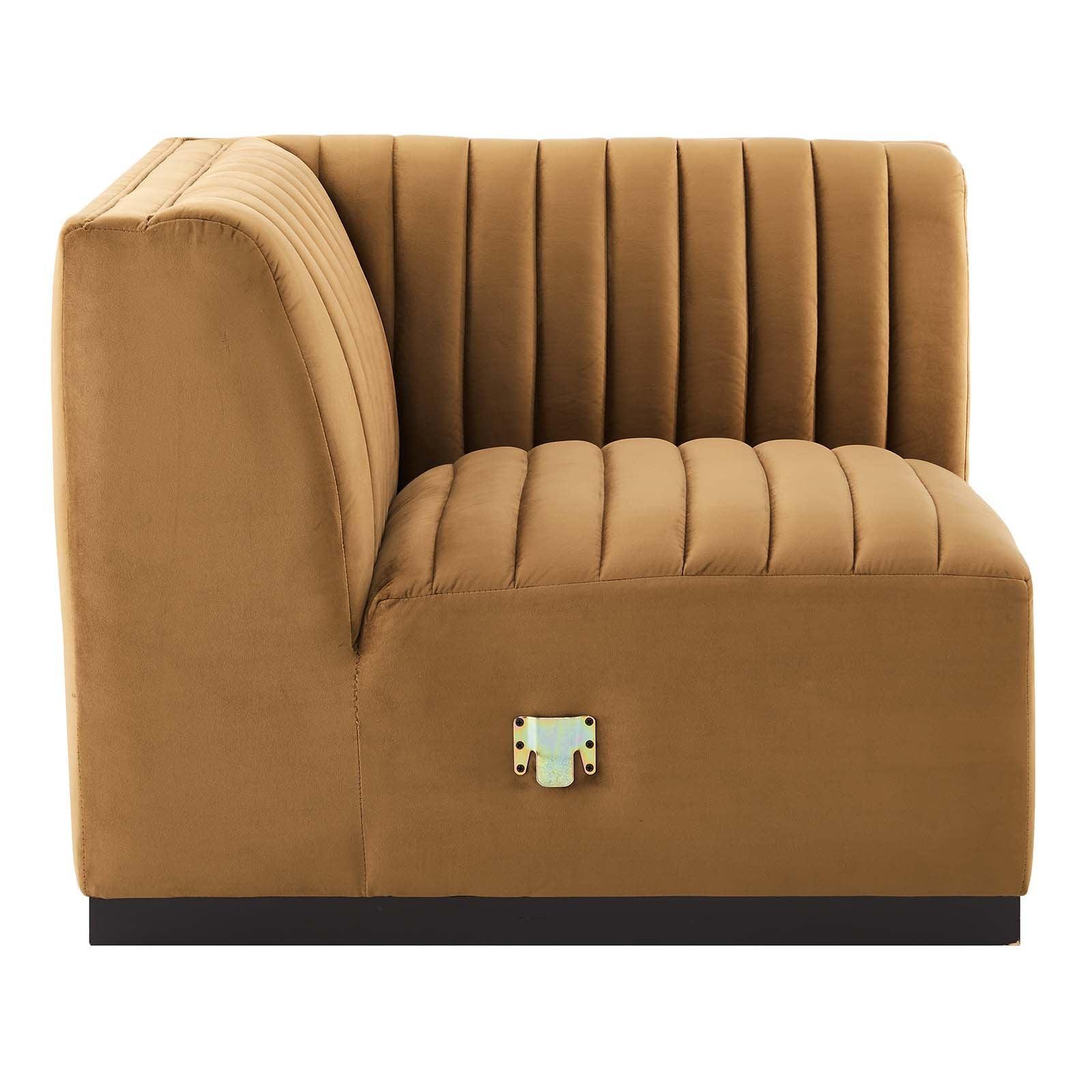 Conjure Channel Tufted Performance Velvet 4-Piece Sectional, EEI-5769 FredCo