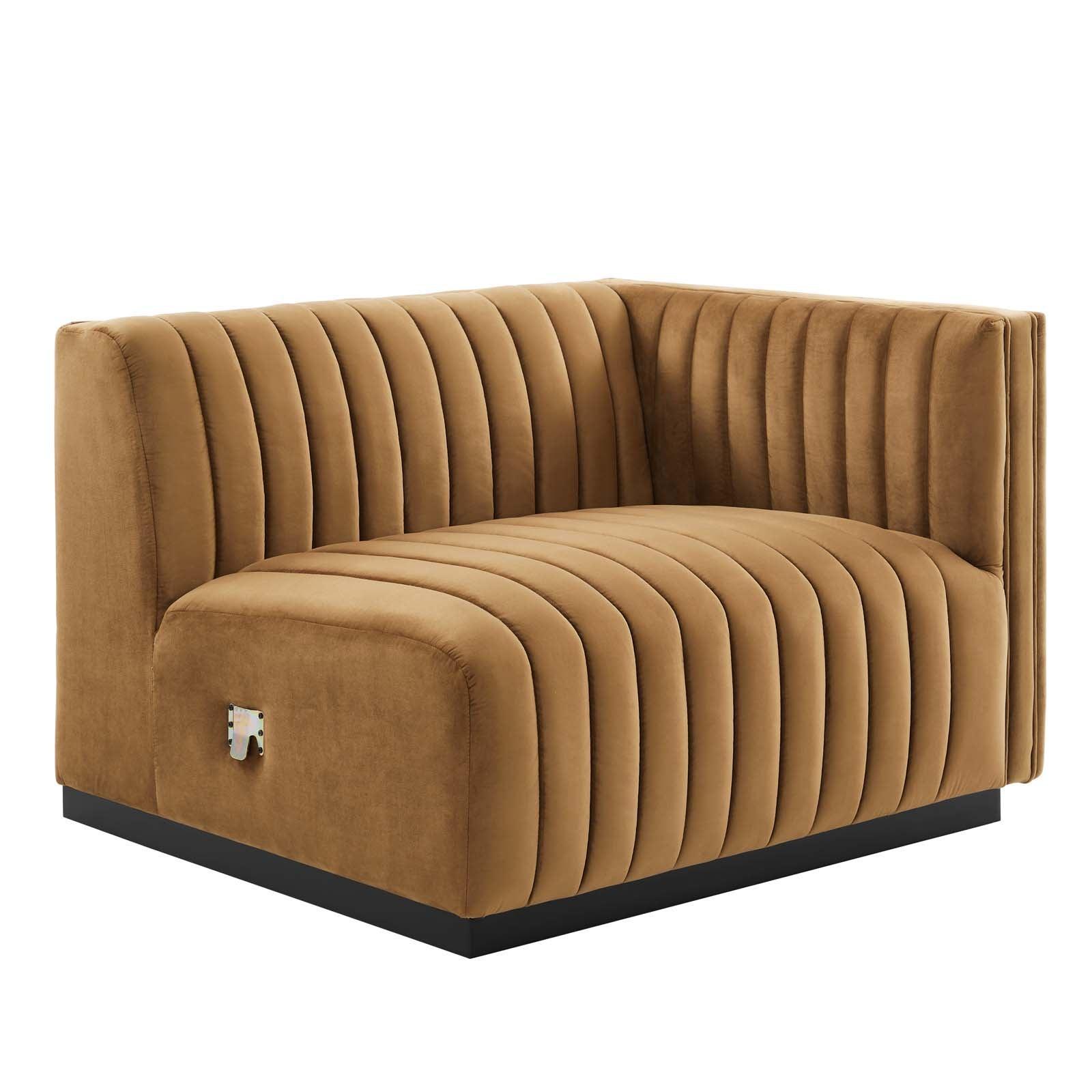 Conjure Channel Tufted Performance Velvet 4-Piece Sectional, EEI-5770 FredCo