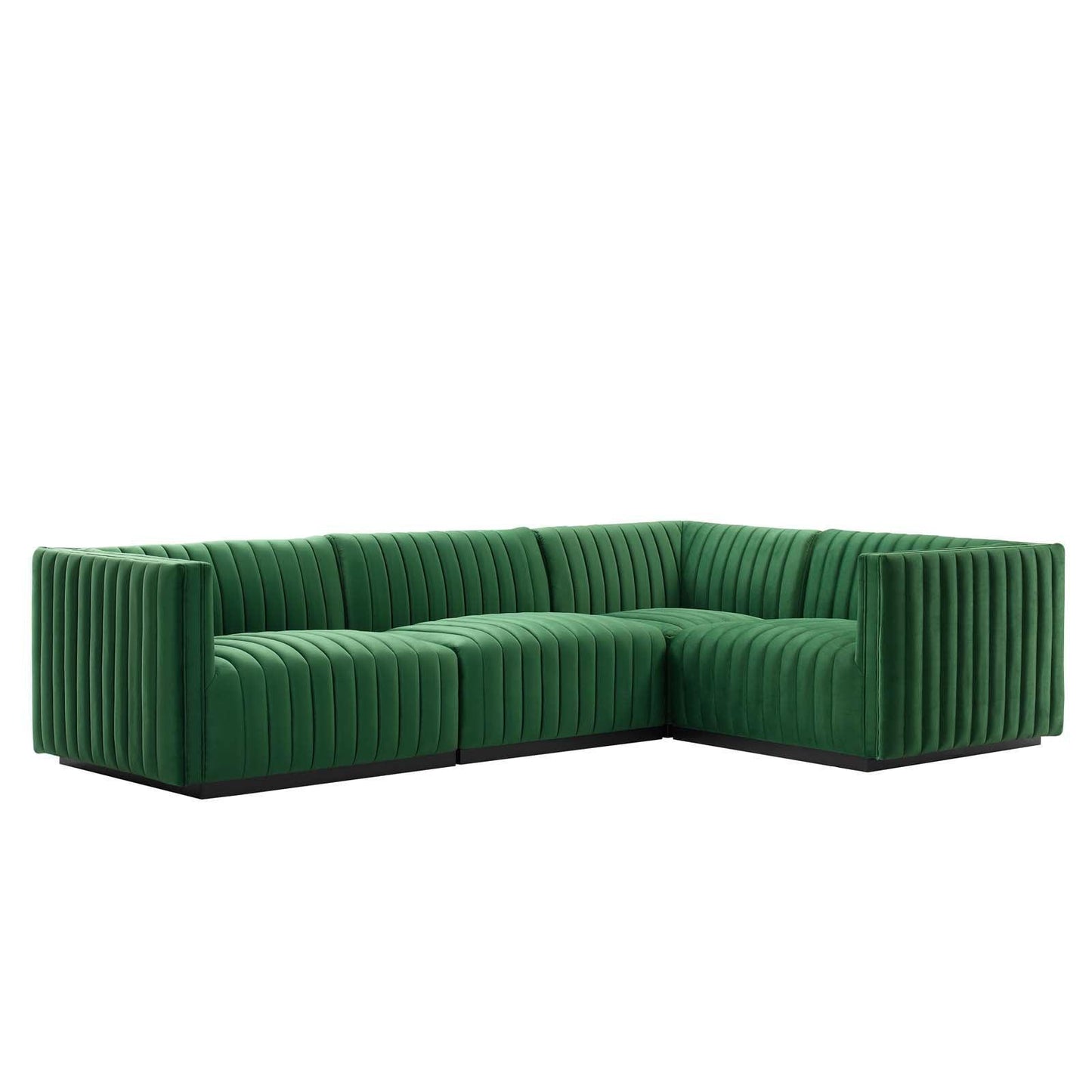 Conjure Channel Tufted Performance Velvet 4-Piece Sectional, EEI-5770 FredCo