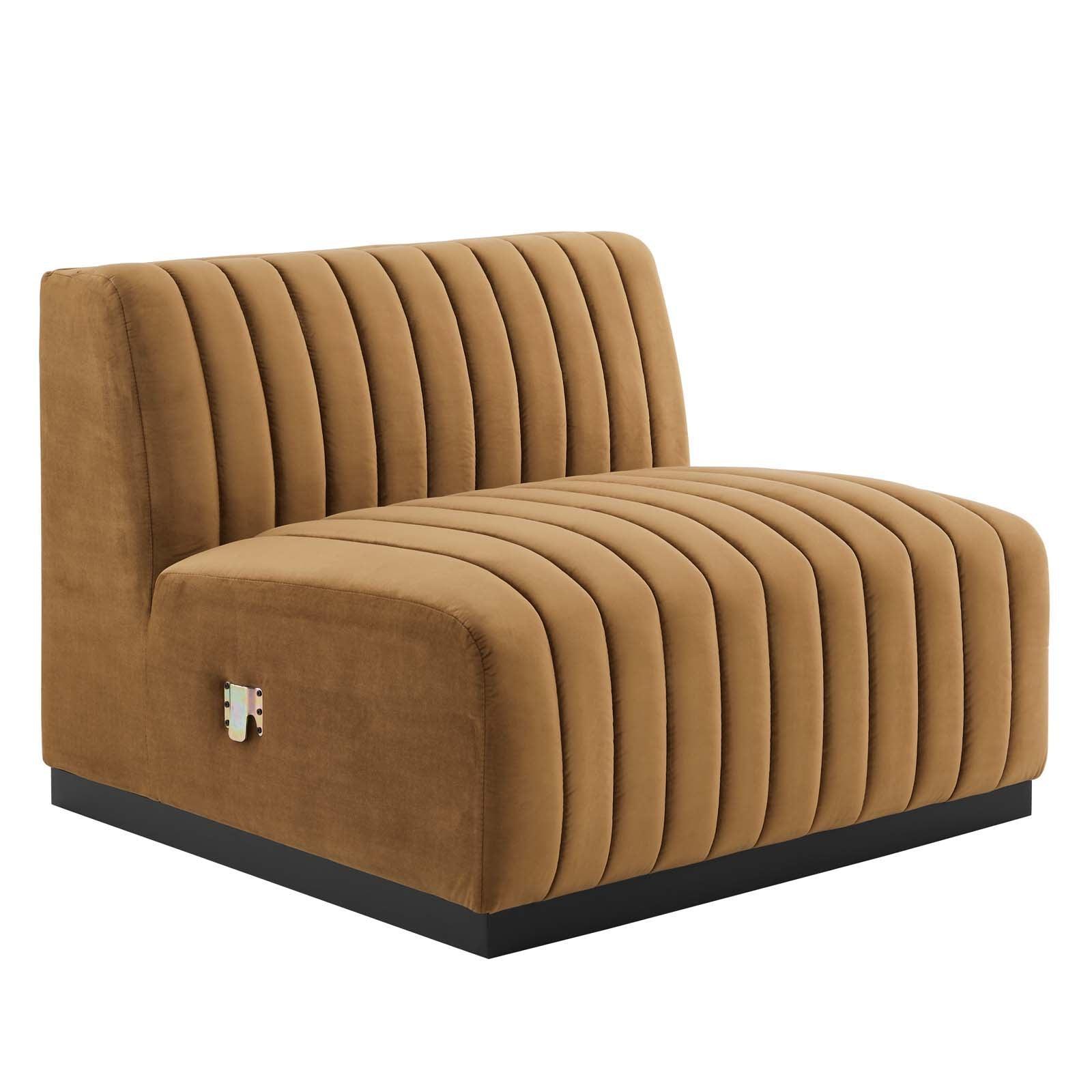 Conjure Channel Tufted Performance Velvet 4-Piece Sectional, EEI-5770 FredCo