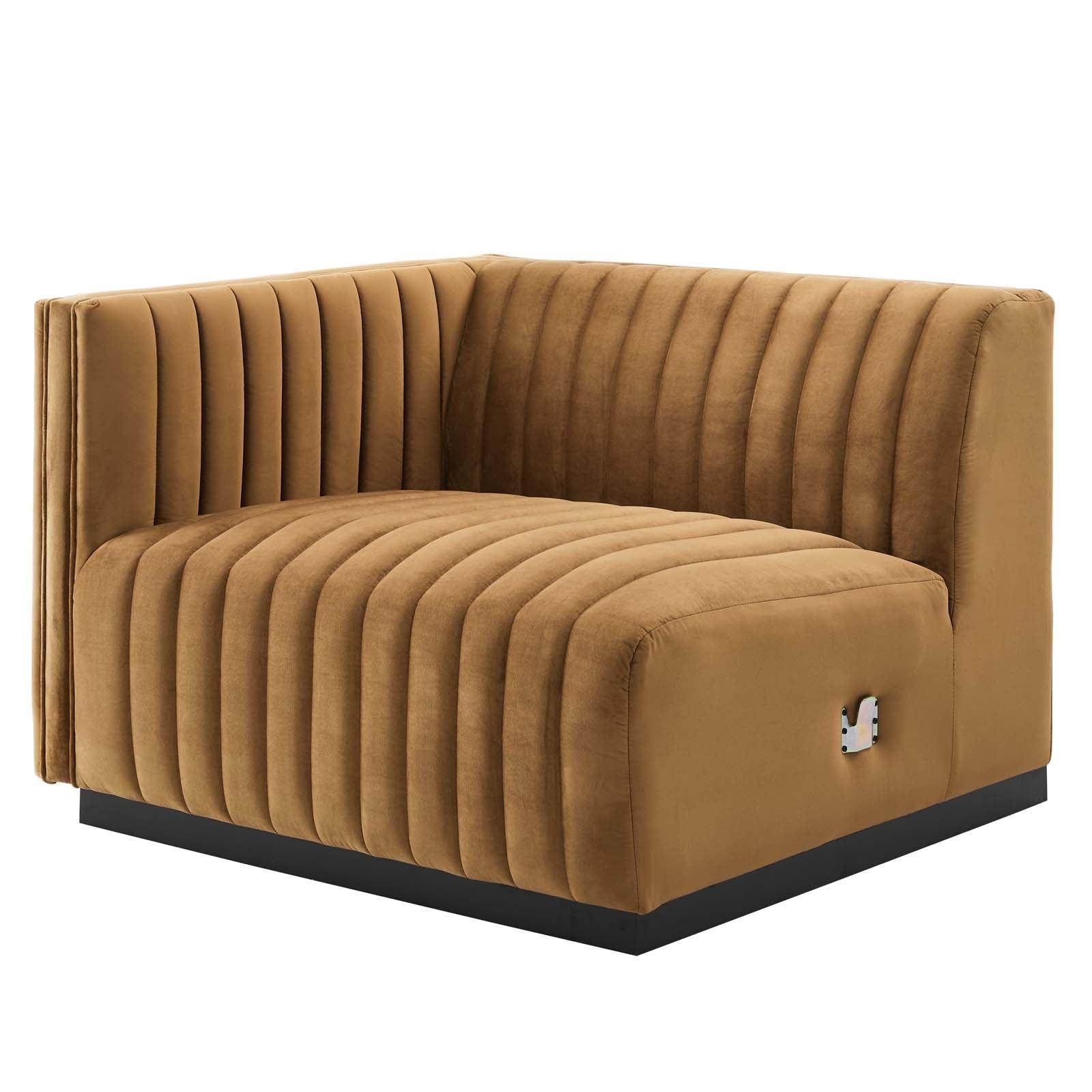 Conjure Channel Tufted Performance Velvet 4-Piece Sectional, EEI-5770 FredCo