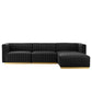 Conjure Channel Tufted Performance Velvet 4-Piece Sectional, EEI-5844 FredCo