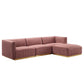 Conjure Channel Tufted Performance Velvet 4-Piece Sectional, EEI-5844 FredCo