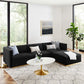 Conjure Channel Tufted Performance Velvet 4-Piece Sectional, EEI-5844 FredCo