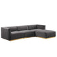 Conjure Channel Tufted Performance Velvet 4-Piece Sectional, EEI-5844 FredCo