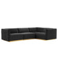 Conjure Channel Tufted Performance Velvet 4-Piece Sectional, EEI-5848 FredCo
