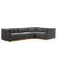 Conjure Channel Tufted Performance Velvet 4-Piece Sectional, EEI-5848 FredCo