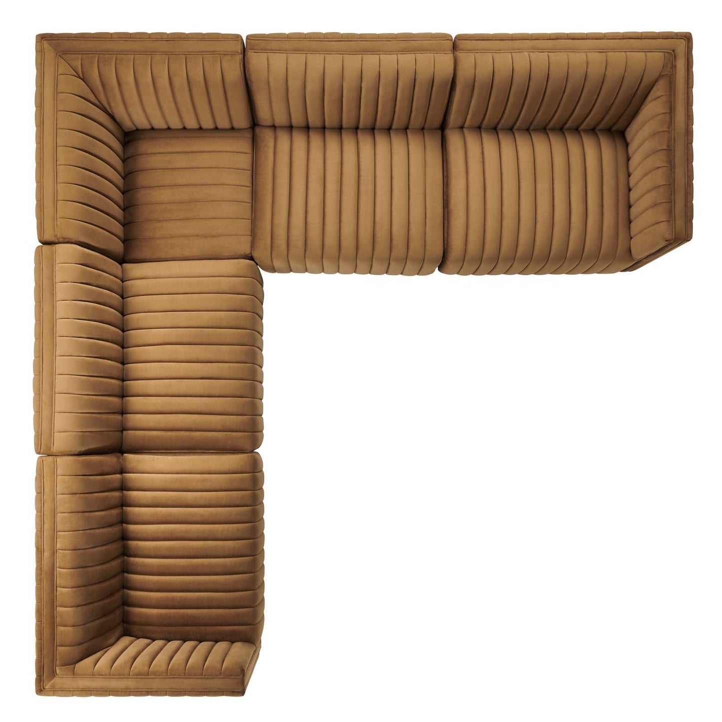 Conjure Channel Tufted Performance Velvet 5-Piece Sectional, EEI-5771 FredCo