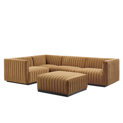 Conjure Channel Tufted Performance Velvet 5-Piece Sectional, EEI-5774 FredCo