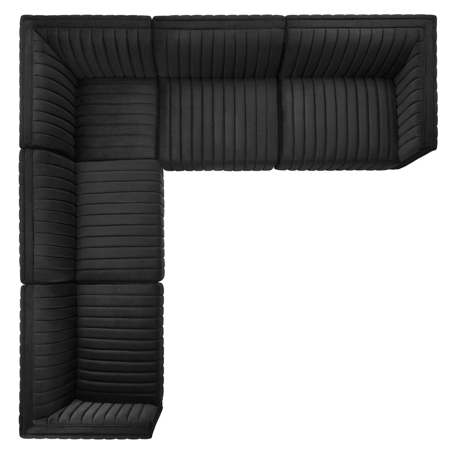 Conjure Channel Tufted Performance Velvet 5-Piece Sectional, EEI-5849 FredCo
