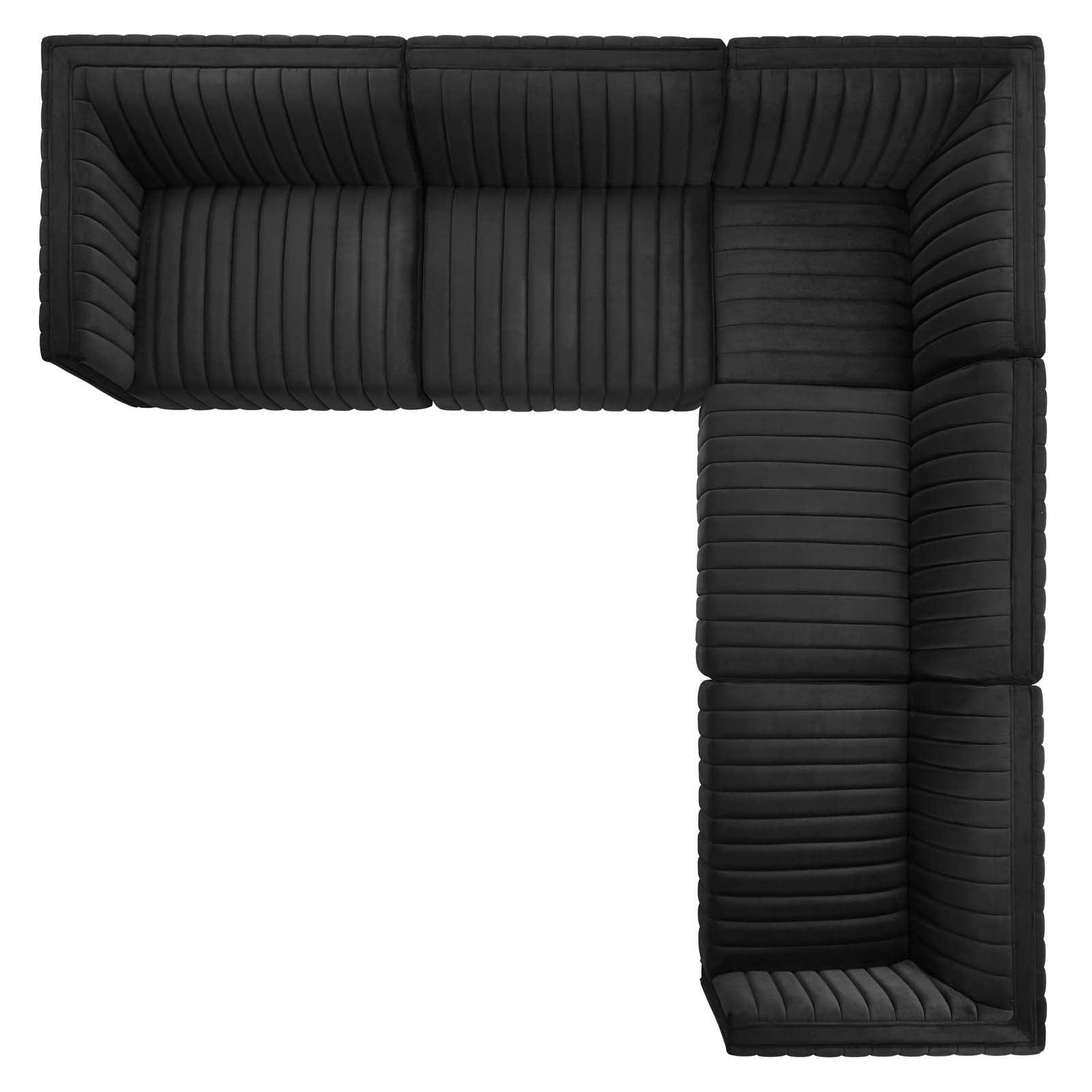 Conjure Channel Tufted Performance Velvet 5-Piece Sectional, EEI-5850 FredCo