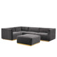 Conjure Channel Tufted Performance Velvet 5-Piece Sectional, EEI-5852 FredCo