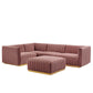 Conjure Channel Tufted Performance Velvet 5-Piece Sectional, EEI-5852 FredCo