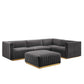 Conjure Channel Tufted Performance Velvet 5-Piece Sectional, EEI-5853 FredCo
