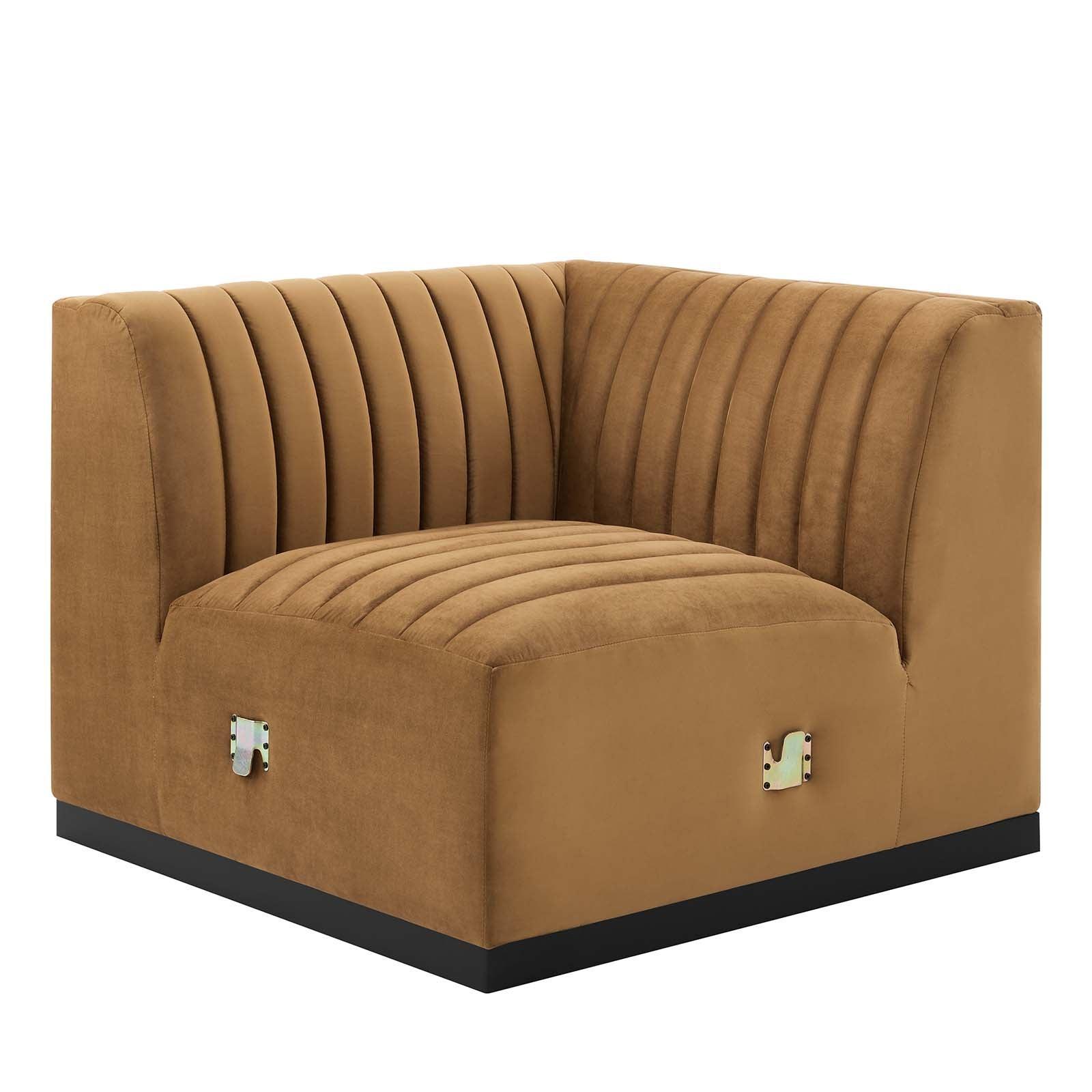 Conjure Channel Tufted Performance Velvet 6-Piece Sectional, EEI-5773 FredCo