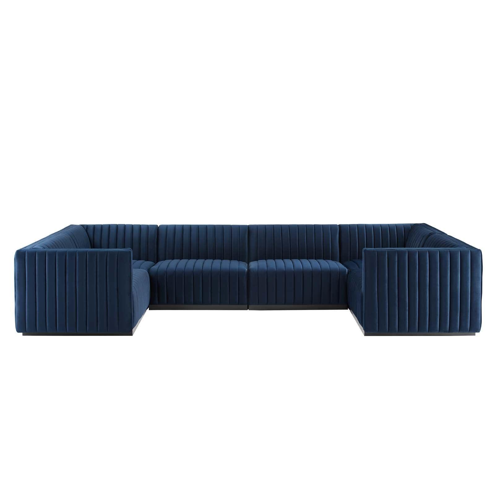 Conjure Channel Tufted Performance Velvet 6-Piece Sectional, EEI-5773 FredCo