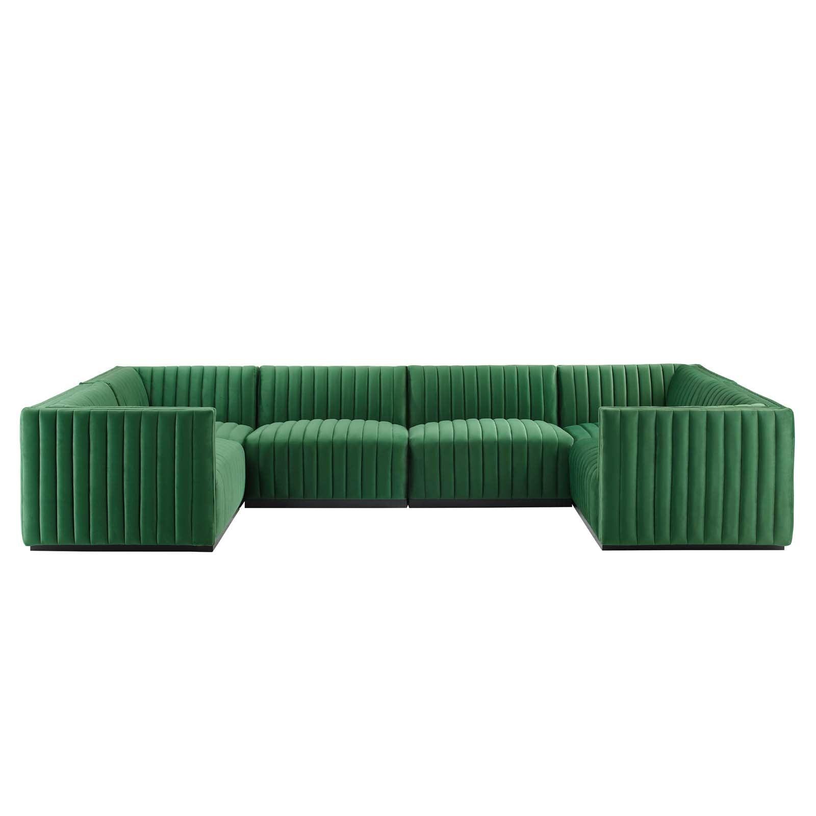 Conjure Channel Tufted Performance Velvet 6-Piece Sectional, EEI-5773 FredCo