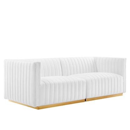 Conjure Channel Tufted Performance Velvet Loveseat, EEI-5842 FredCo