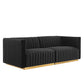 Conjure Channel Tufted Performance Velvet Loveseat, EEI-5842 FredCo
