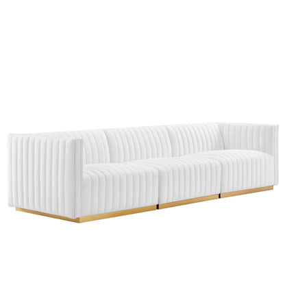 Conjure Channel Tufted Performance Velvet Sofa, EEI-5843 FredCo