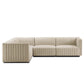 Conjure Channel Tufted Upholstered Fabric 4-Piece L-Shaped Sectional, EEI-5791 FredCo