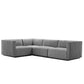 Conjure Channel Tufted Upholstered Fabric 4-Piece L-Shaped Sectional, EEI-5791 FredCo