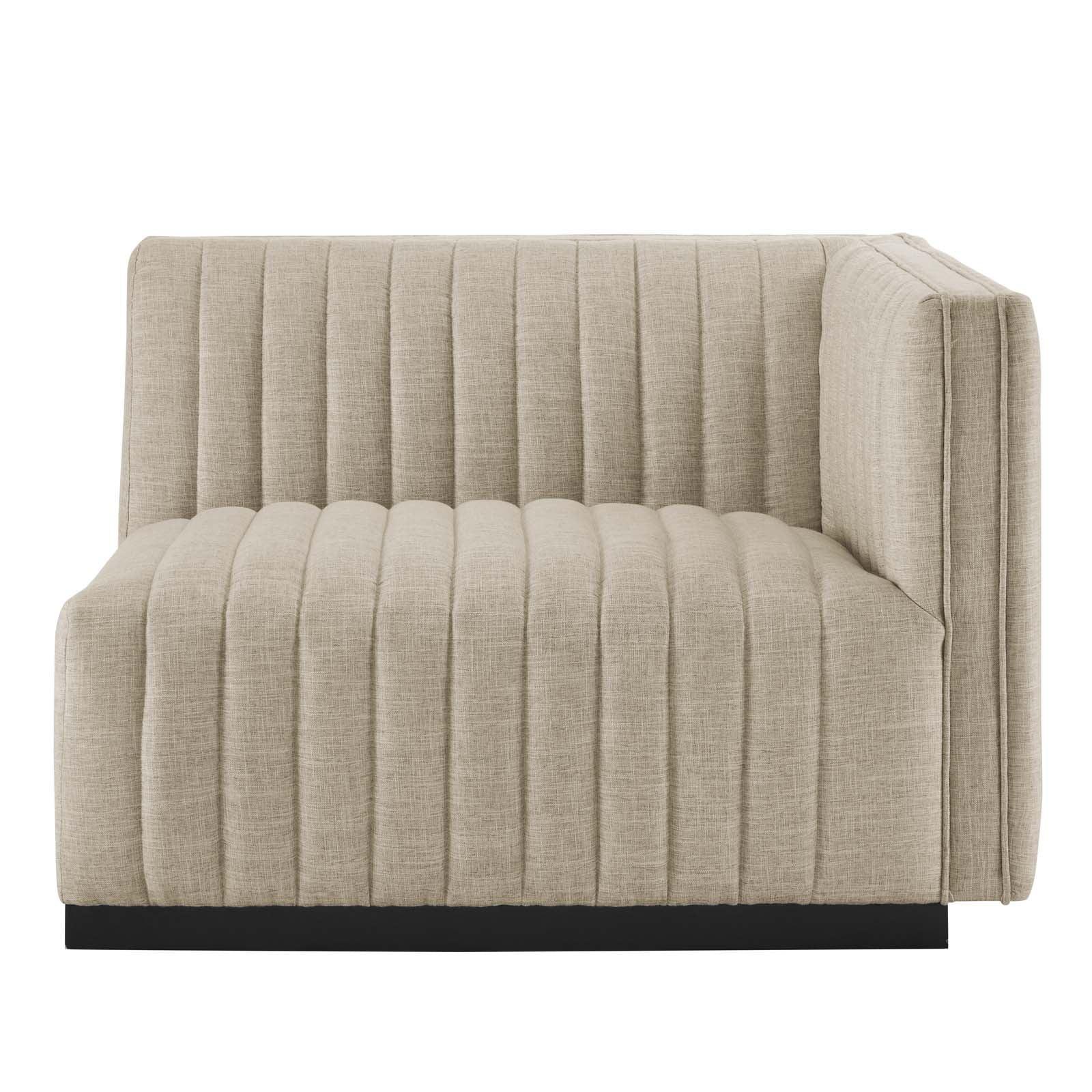 Conjure Channel Tufted Upholstered Fabric 4-Piece L-Shaped Sectional, EEI-5792 FredCo