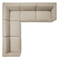Conjure Channel Tufted Upholstered Fabric 5-Piece L-Shaped Sectional, EEI-5793 FredCo