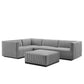Conjure Channel Tufted Upholstered Fabric 5-Piece Sectional, EEI-5796 FredCo