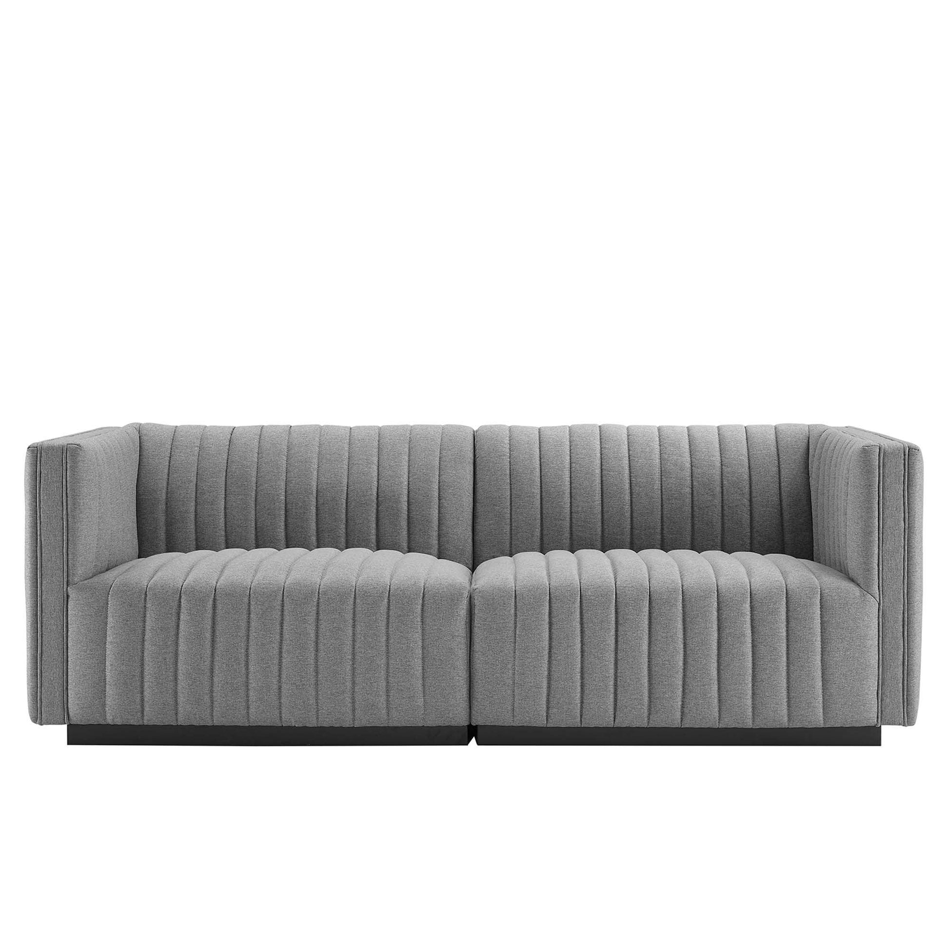 Conjure Channel Tufted Upholstered Fabric Loveseat by Modway FredCo