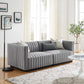 Conjure Channel Tufted Upholstered Fabric Loveseat by Modway FredCo