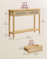 Console Table with Drawers and Shelf Oak Beige FredCo