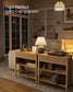 Console Table with Power Outlets Oak Beige FredCo