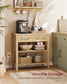Console Table with Power Outlets Oak Beige FredCo