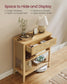 Console Table with Power Outlets Oak Beige FredCo