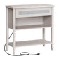 Console Table with Power Outlets Oatmeal Beige FredCo