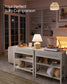 Console Table with Power Outlets Oatmeal Beige FredCo