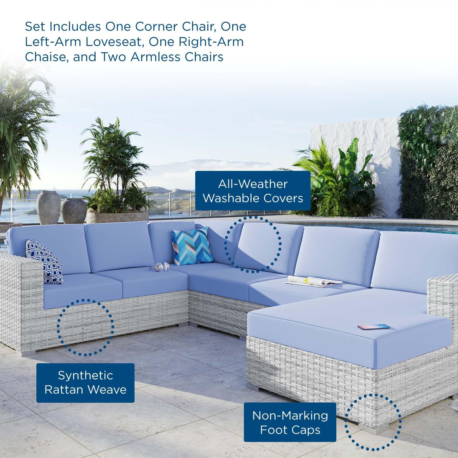 Convene 5-Piece Outdoor Patio Sectional Set, EEI-5448 FredCo
