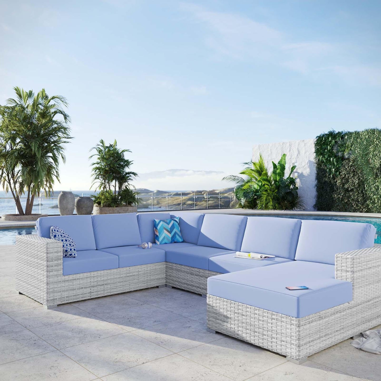 Convene 5-Piece Outdoor Patio Sectional Set, EEI-5448 FredCo