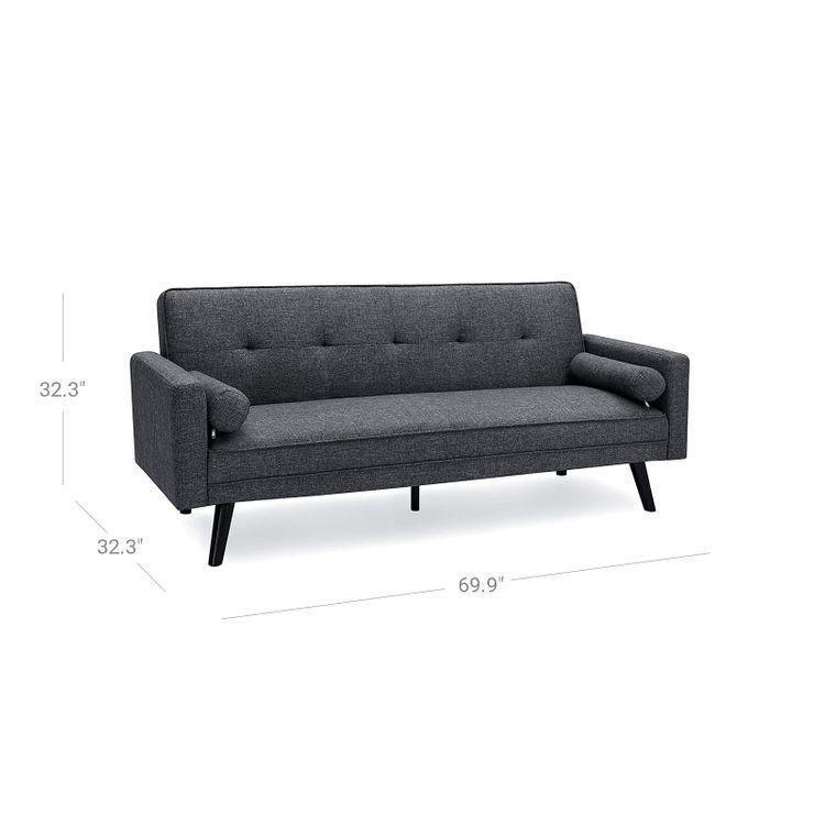 Convertible Couch Sofa Bed Grey FredCo