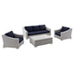 Conway 4-Piece Outdoor Patio Wicker Rattan Furniture Set, EEI-5095 FredCo