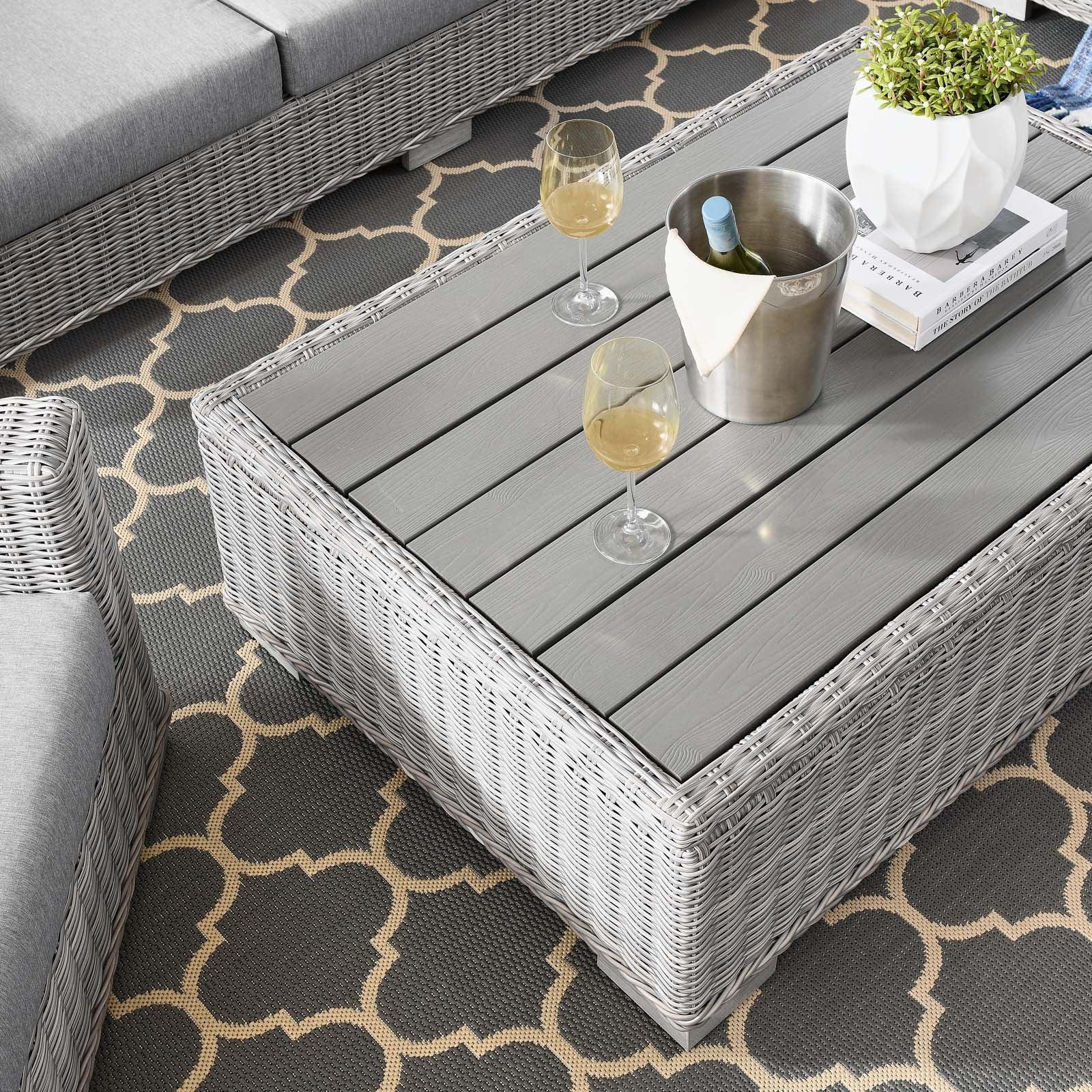 Conway 4-Piece Outdoor Patio Wicker Rattan Furniture Set, EEI-5095 FredCo