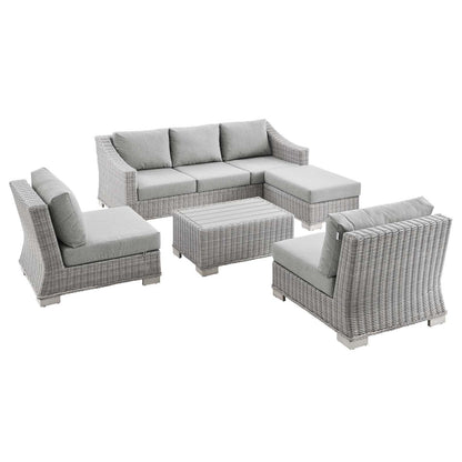 Conway 5-Piece Outdoor Patio Wicker Rattan Furniture Set, EEI-5097 FredCo